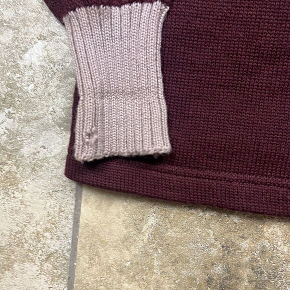 Vintage 40s Cardigan Sweater Varsity 42 Adult S/M Crescendo Music School Wine - Picture 11 of 11